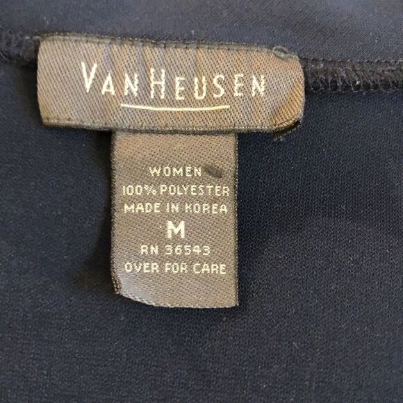 Vintage van Heusen Wms Sz M Navy Blue Cardigan, lightweight used good condition - Picture 9 of 15